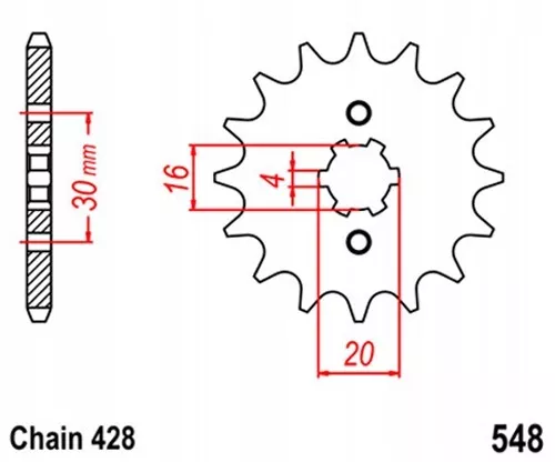 Pignon KR 14Z pas 428 pour YAMAHA YFM 125 R Raptor 11-13 front sprocket 2