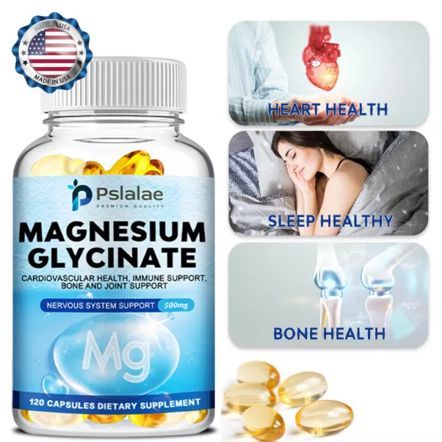 Magnesium Glycinate 500mg - Heart, Bones, Brain and Nervous System Support