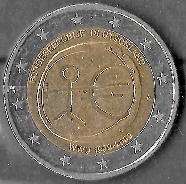2 Euro Bundesrepublik Deutschland Wwu 1999 Bis 2009 Wert 2 EURO MÜNZE STRICHMÄNNCHEN WWU 1999-2009 A- BUNDESREPUBLIK DEUTSCHLAND