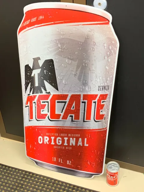 "TECATE BEER" X-LARGE EMBOSSED METAL SIGN, (36"x 17.5") AWESOME SIGN, BRAND NEW