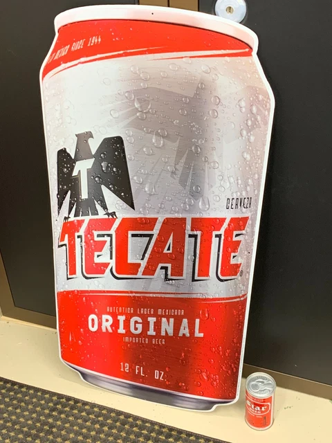 "TECATE BEER" X-LARGE EMBOSSED METAL SIGN, (36"x 17.5") AWESOME SIGN, BRAND NEW