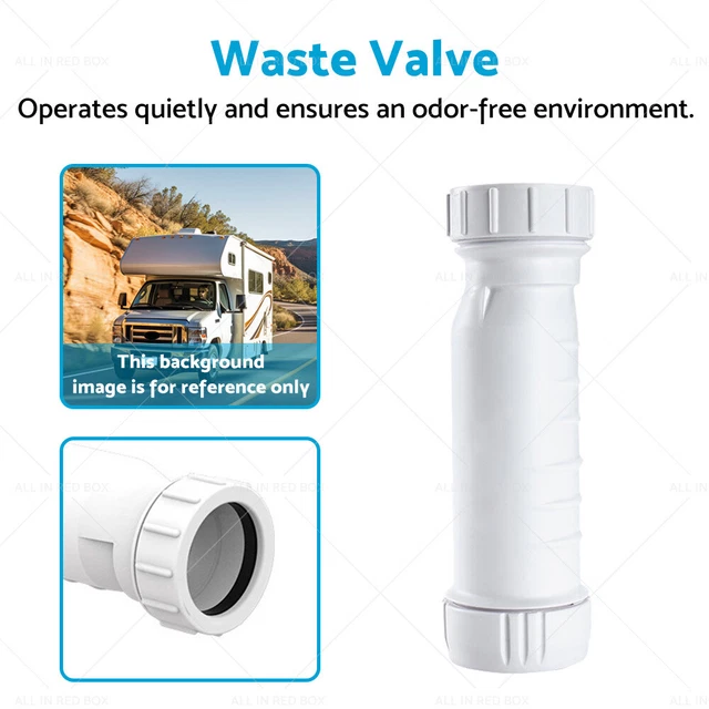WATERLESS SELF SEALING Waste Valve Inline Trap Bath Basin Caravan RV