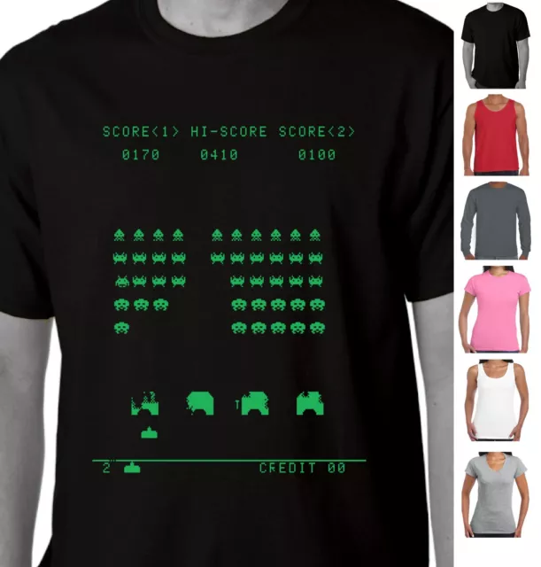 Space Invaders Tshirt  Retro Gamers  Funny T-Shirts  Retro video games 1980's