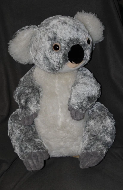 Peluche doudou koala Keith MINKPLUSH gris blanc yeux durs 53 cm assis TTBE