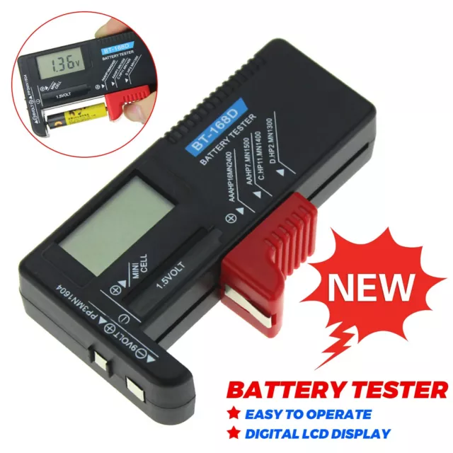 Universal Digital Battery Volt Tester Checker for Button Cell AA/AAA/C/D/9V/1.5V