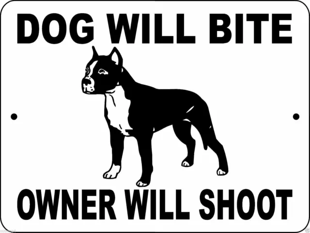 0595 Pit Bull Terrier 9"x12" Aluminum Sign