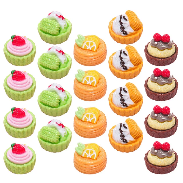 24 Pcs Miniature Cake Toy Model Cupcake Food Dessert Wedding Fake Child