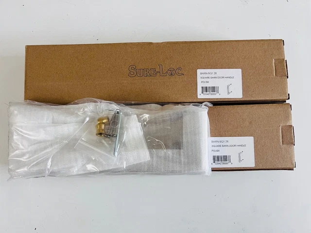 Lot of 2 New Sure-Loc 8" Sliding Barn Door Handle - Polished Chrome
