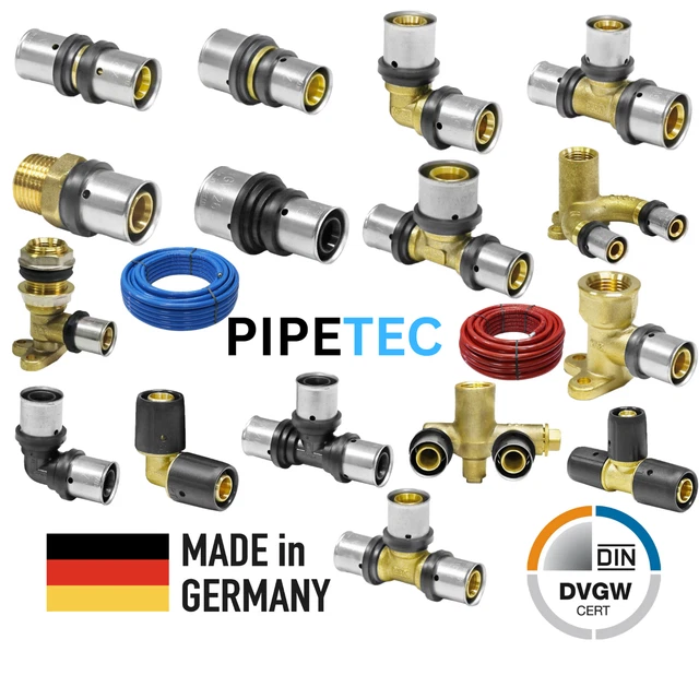 MegaHaustechnik Übergang 15x3/8 mit 3/8 Zoll Außengewinde AG für Kupferrohr Außendurchmesser 15mm Schraubfitting Klemmringverschraubung aus Messing Trinkwasser geeignet Gewinde Verschraubung