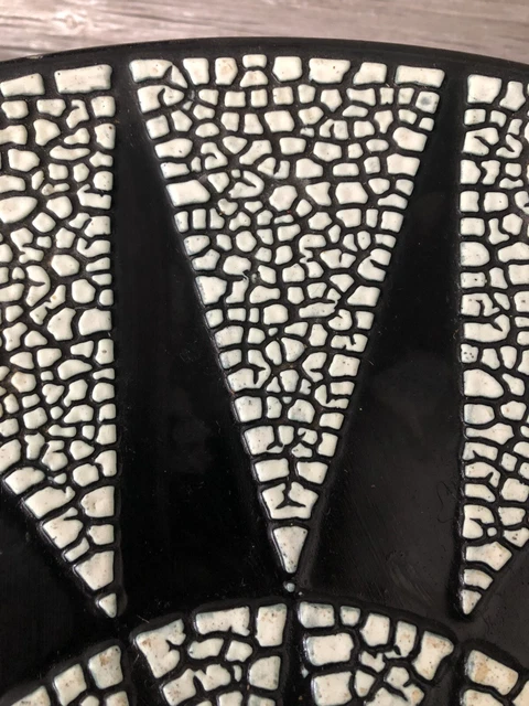 Jean Besnard Coupe À Fruit Tripode Art Deco Ceramique Noir  Email Crispé Design 2