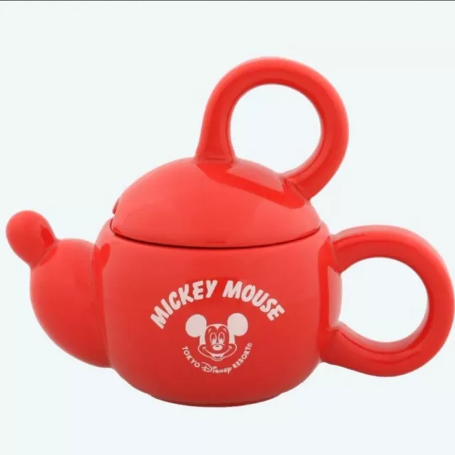 Mickey Mouse Mug Cup W/ Lid Red Tokyo Disney Resort Limited New