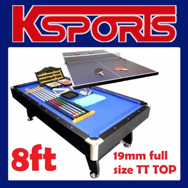 8Ft Pub Size Pool Table Snooker Billiard Table 25Mm Table Top With Full Size Tab