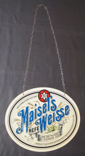 Zapfhahnschild Maisel Bräu Bayreuth MAISEL'S HEFE WEISSE / Komplett mit Kette