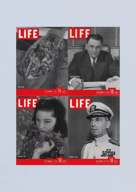 Life Magazine Lot of 4 Full Month of September 1942 7, 14, 21, 28 WWII ERA