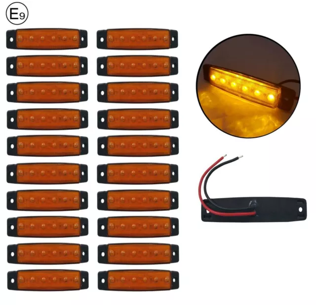 20 X 6 LED 24V Seitenmarkierungsleuchten für LKW Begrenzungsleuchten Orange  E9 EUR 19,82 - PicClick DE