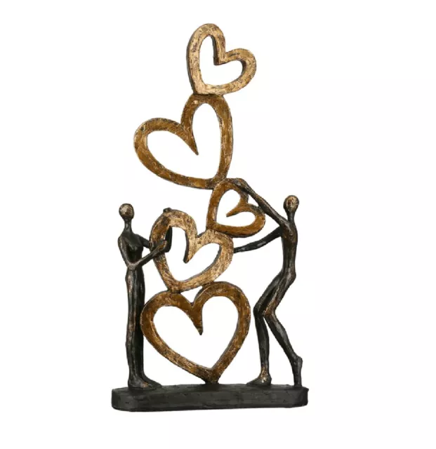 Casablanca Skulptur "Herz auf Herz" Dekofigur Figur Liebe 41 x21cm   55590