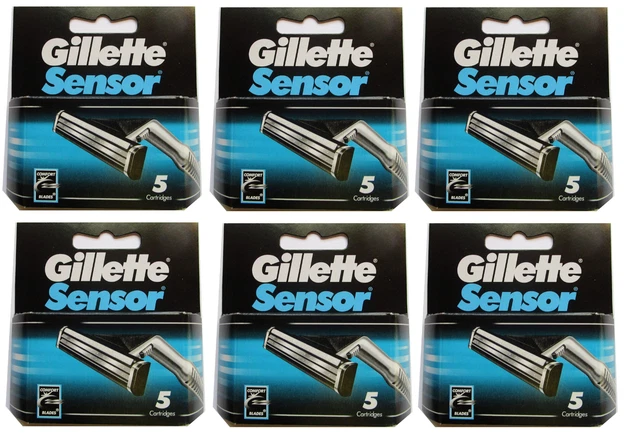 Hojas de afeitar con sensor Gillette para hombre - 30 cartuchos nuevas en caja