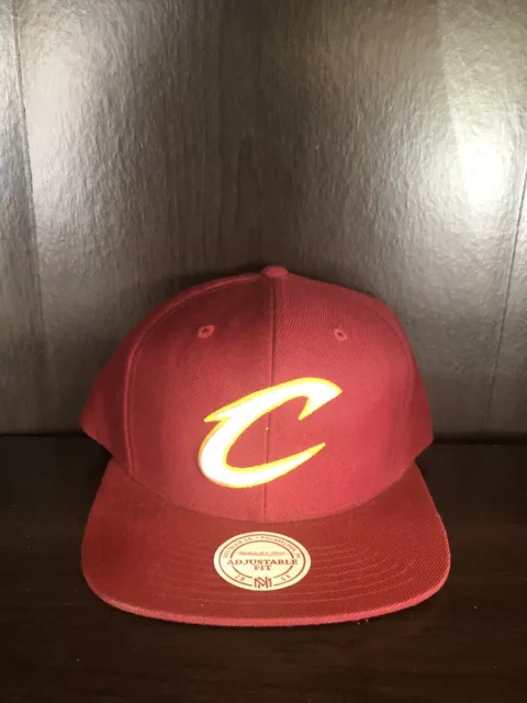 Cleveland Cavaliers Cavs NBA Mitchell & Ness XL Logo Snapback Red Cap Hat EUC