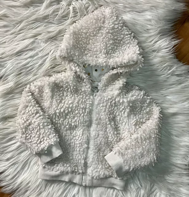 COUNTRY ROAD - Size 12-18m baby girl's 'Teddy Sherpa Jacket' cream winter warm 2