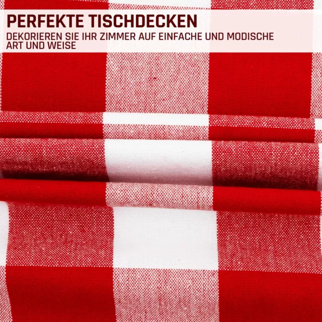 Tischdecke 140x240 kariert aus Baumwolle Tischtuch Table Cloth Stofftischdecke 3