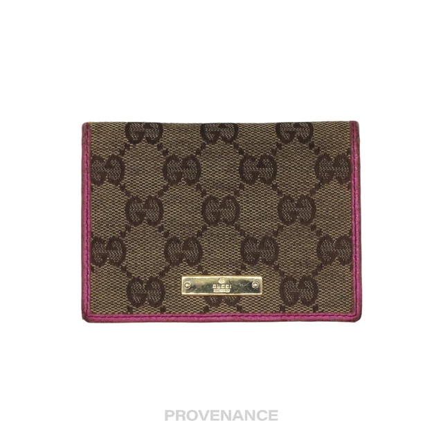 Gucci Card Wallet - GG Canvas Fuschia