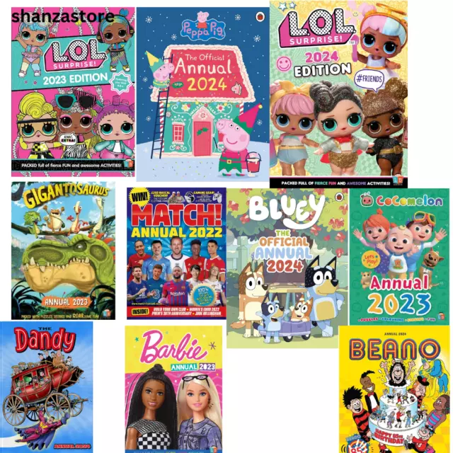 OFFICIAL ANNUAL BOOKS 20232024 L.O.L,Peppa Pig,Gigantosaurus,Barbie