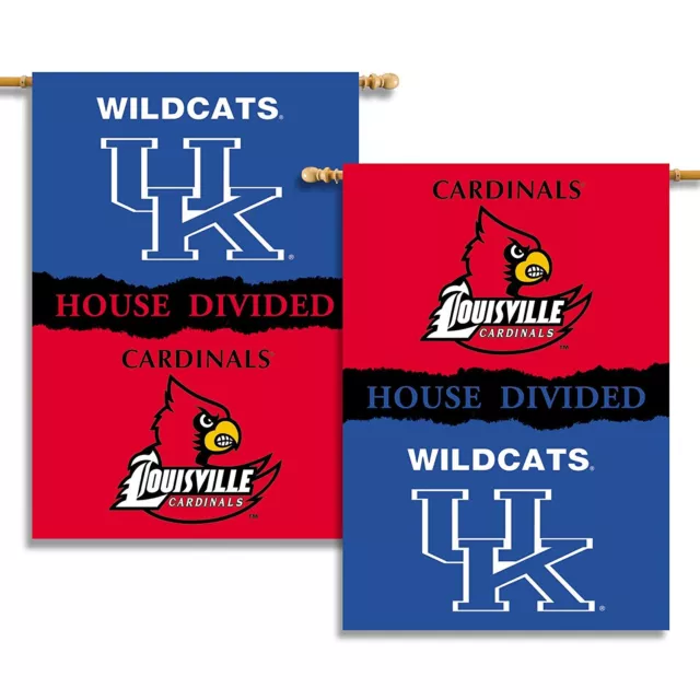 Kentucky Louisville 2-Sided 28 x 40 inch House Divided  Banner Flag Pole Sleeve