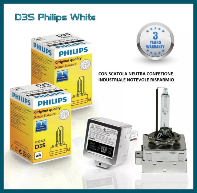 COPPIA Philips D3S Lampade Xenon Hid 35W Bianco Anabbaglianti AUDI BMW SEAT