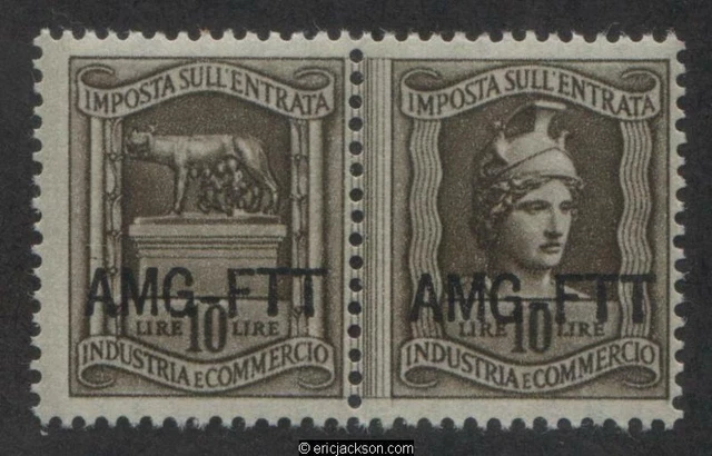 Trieste Industry & Commerce Revenue Stamp, FTT IC62b se-tenant pair, mint, F-VF