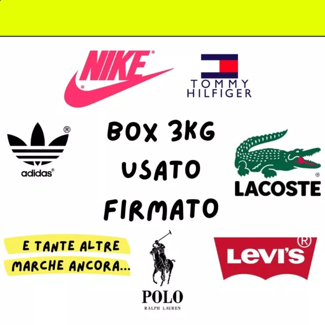 Box Stock Lotto 3 Kg Abbigliamento Usato Firmato Uomo / Donna Vintage Moda Sport