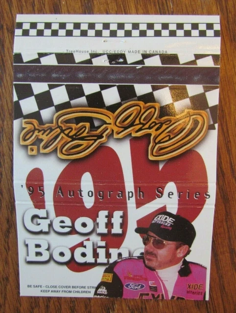 Nascar Racing Car Driver Geoff Bodine Matchbook Cover Empty 1995 Matchcover -D4