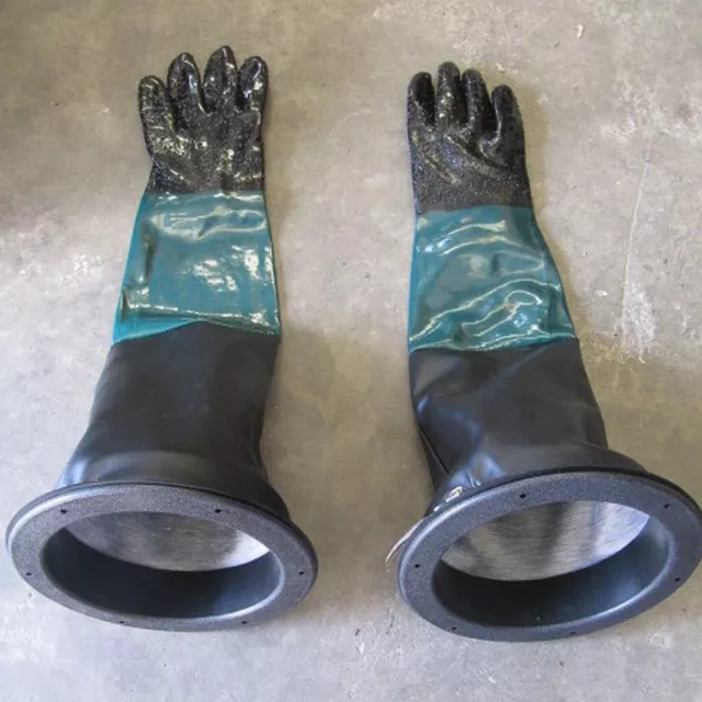 Paire de gants de travail robustes avec   pour armoire de sablage au jet