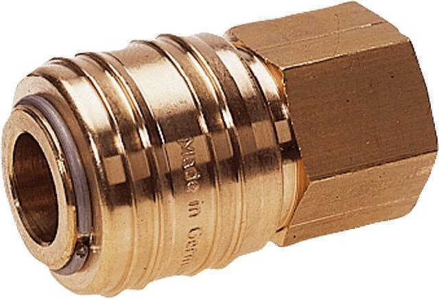 Socket One Side Thread ONE SIDE ABSPERRENDE Coupling Socket Rated Wide 7,2 Brass with Inner ...
