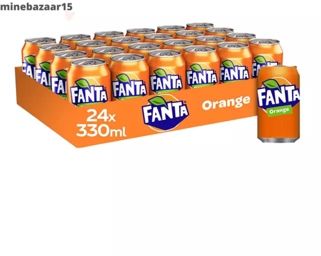 Fanta Orange Soft Drink Can 330 ml (Pack of 24) | UK Free And Fast Dispatch