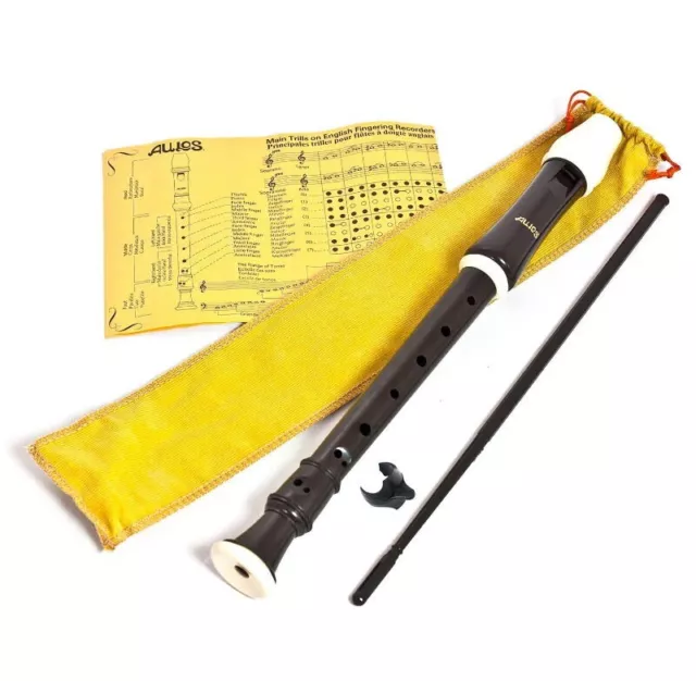 Aulos 205A Descant Recorder - with bag, finger chart and cleaning rod.