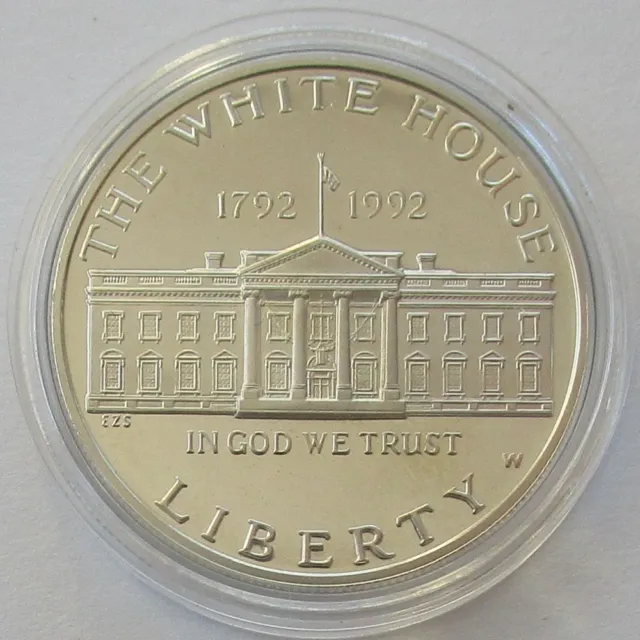 USA 1 Dollar 1992 200 Jahre Weißes Haus in Washington Silber PP