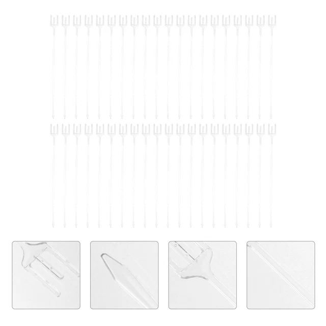 100 pz composizione floreale su tre fronti pick in plastica supporto floreale tridente