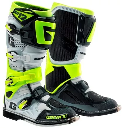 Gaerne Sg12 Mx Boots White/Yellow/Grey Motocross, Enduro, Trail & Off Road Boots