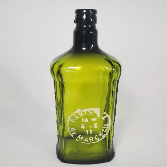 Green / Dark Olive Glass Bottle Arudin 9.5" PARIS design