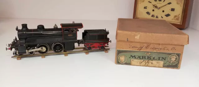 märklin No.4000/4001 ? spur 0 spiritus echtdampflok, original karton, anleitung