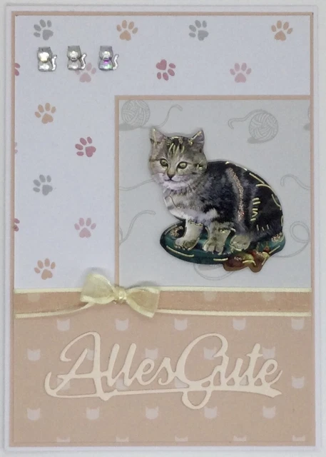 NIQUEA.D Grußkarte 'Katzen Mit Partyhüten' – Quadratisch, 15,2 X 15,2 Cm, Inkl. Umschlag