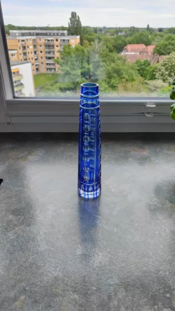 Kristallvase blau 23 cm