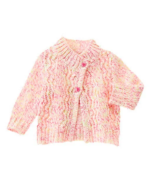 Gymboree FUN FLURRIES neon marled cardigan sweater size 6-12 months NWT