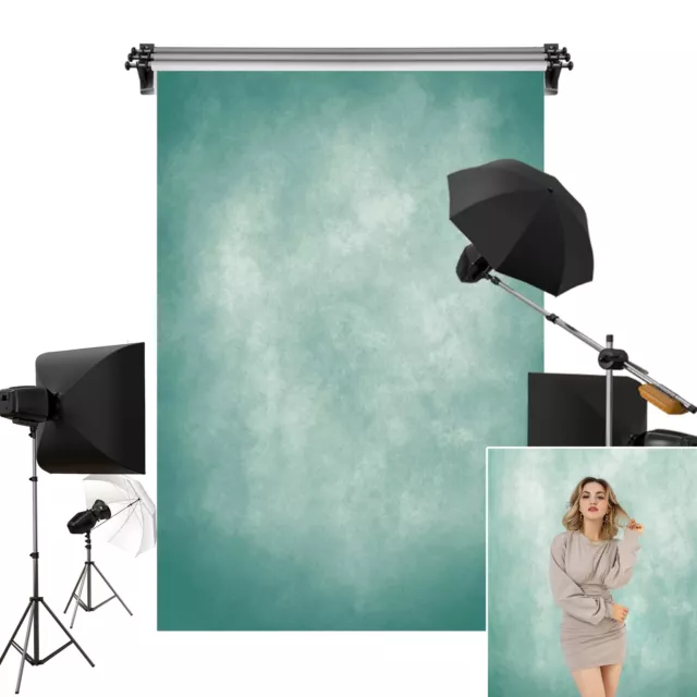 Cyan Photography Backdrop Blue Green Abstract Portrait Headshot Background Ph...