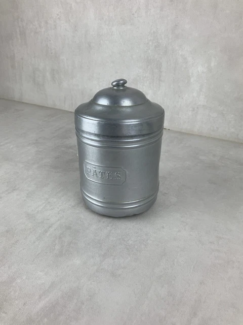 Pot de cuisine vintage boite de rangement " Pates " en aluminium " Unis France "