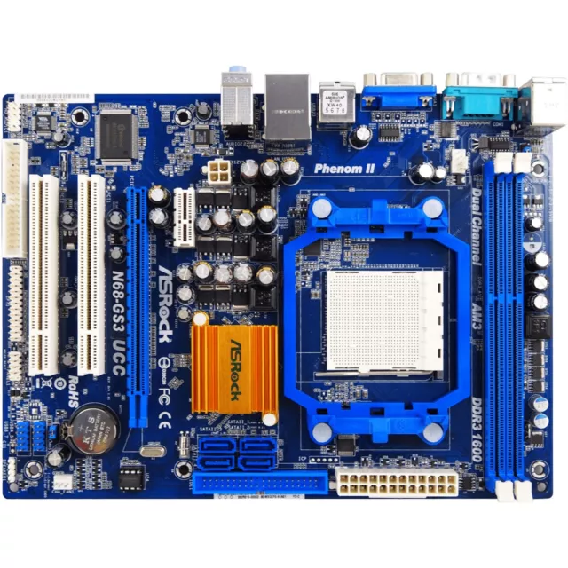 Placa Base Micro-Atx ASRock N68-GS3 Ucc AM3 2 X DDR3 RS232 VGA