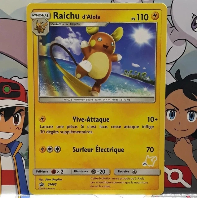 Carte Promo Raichu d'Alola SM65 Pokemon Académie de Combat Neuve (516)