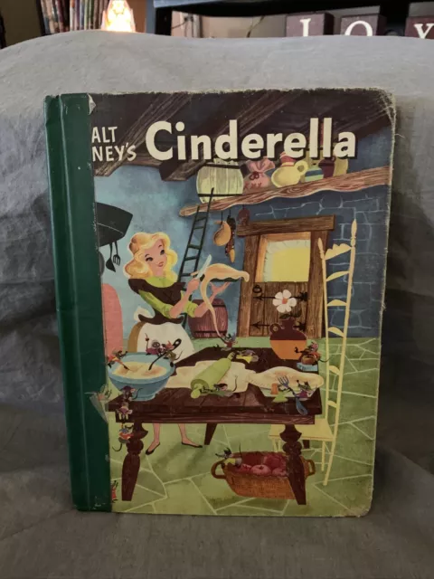 Vintage Big Golden Book Walt Disney's CINDERELLA 1976 Hardcover