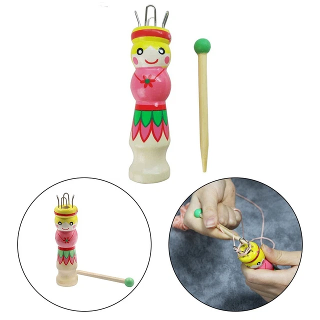Divertido kit artesanal de muñeca de madera tejida para mejorar las habilidades motoras finas