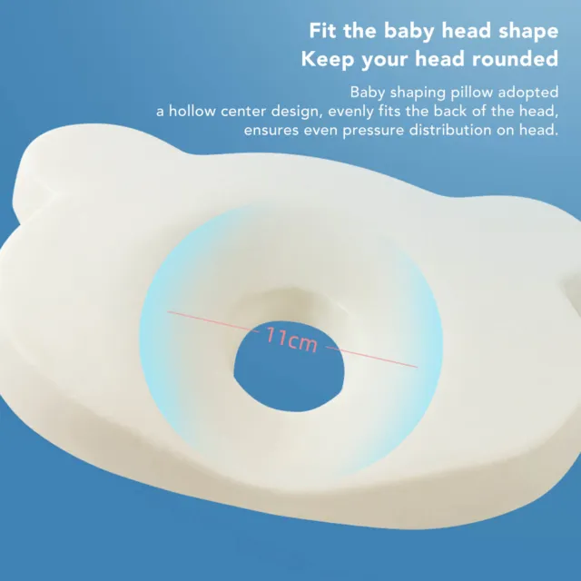 Almohada de cabeza de bebé centro de recorte almohada con forma de bebé algodón suave memoria